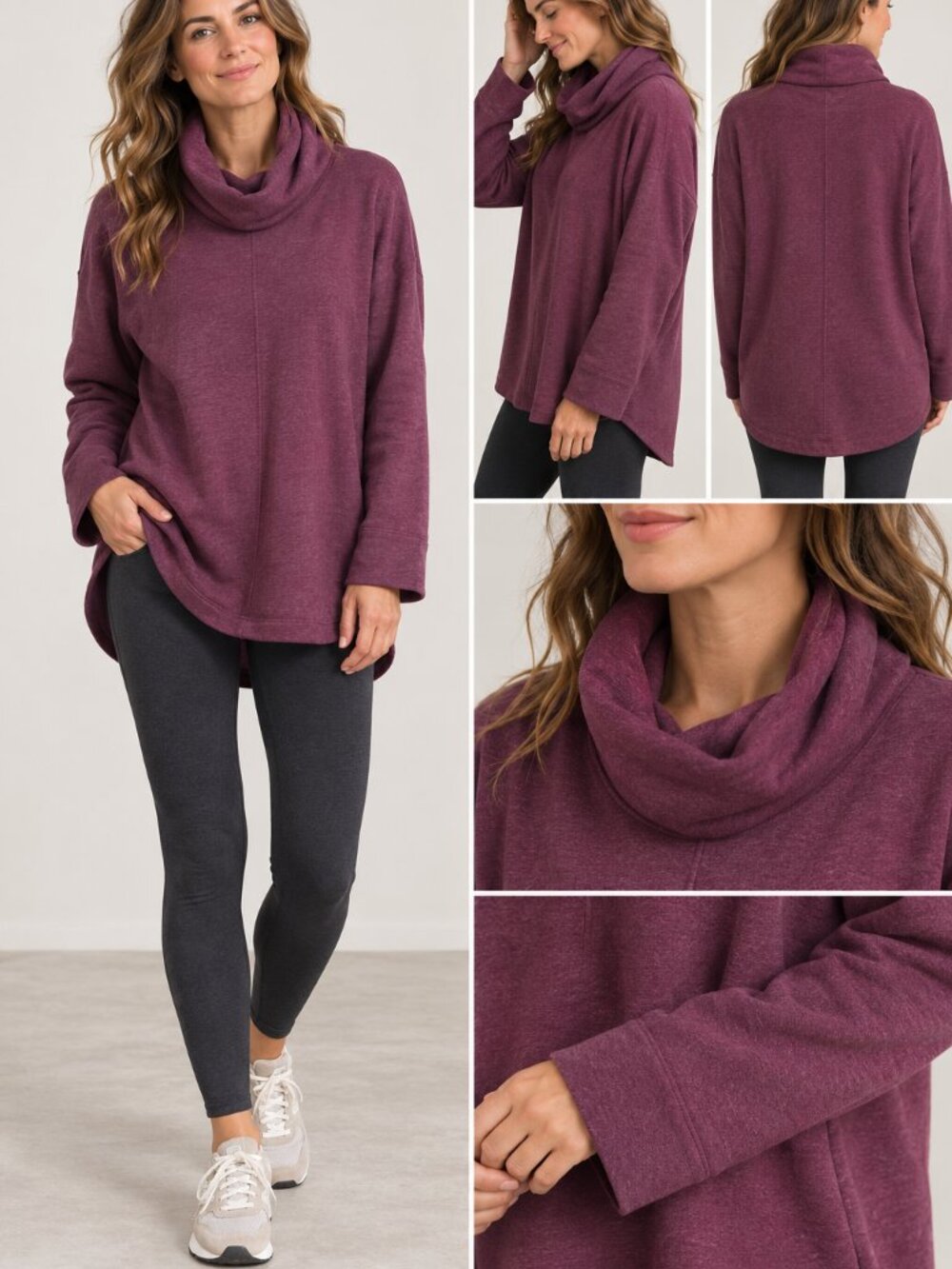 Athleta cozy sweatshirt in heathered plum